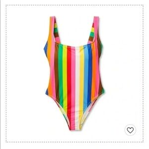 Tabitha Pink and Orange One Piece Swimsuit Vibrant Stripes